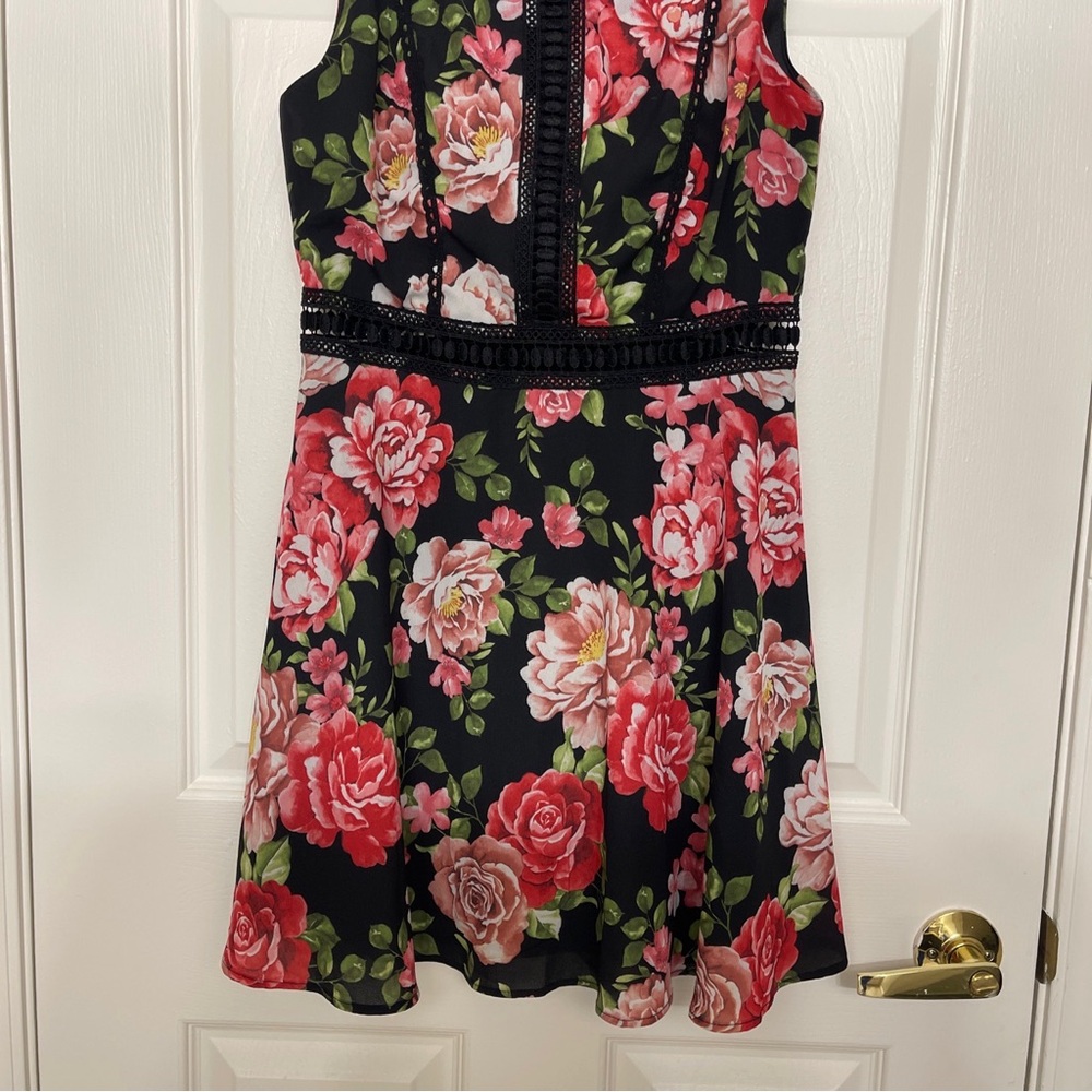 Disney Princess Black and Pink Floral Dress - Picture 3 of 12